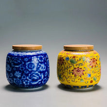 Load image into Gallery viewer, Enamel ceramic bamboo lid storage jar sealed jar
