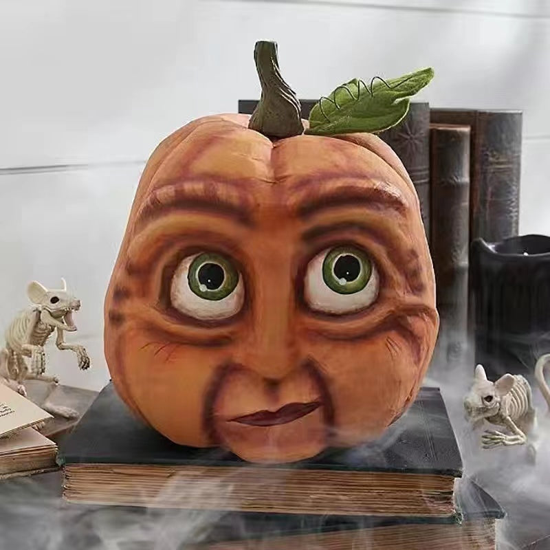 Halloween-------Strange pumpkin human head resin ornament