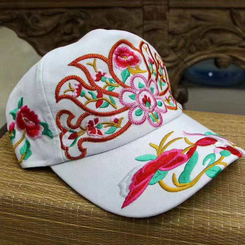 Female baseball cap outdoor leisure national hundred take butterfly embroidery hat