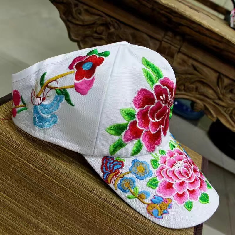 Female baseball cap outdoor leisure national hundred take butterfly embroidery hat