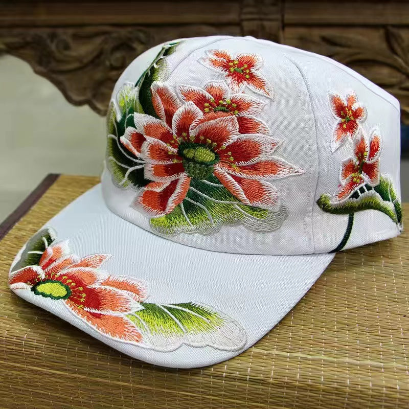 Female baseball cap outdoor leisure national hundred take butterfly embroidery hat