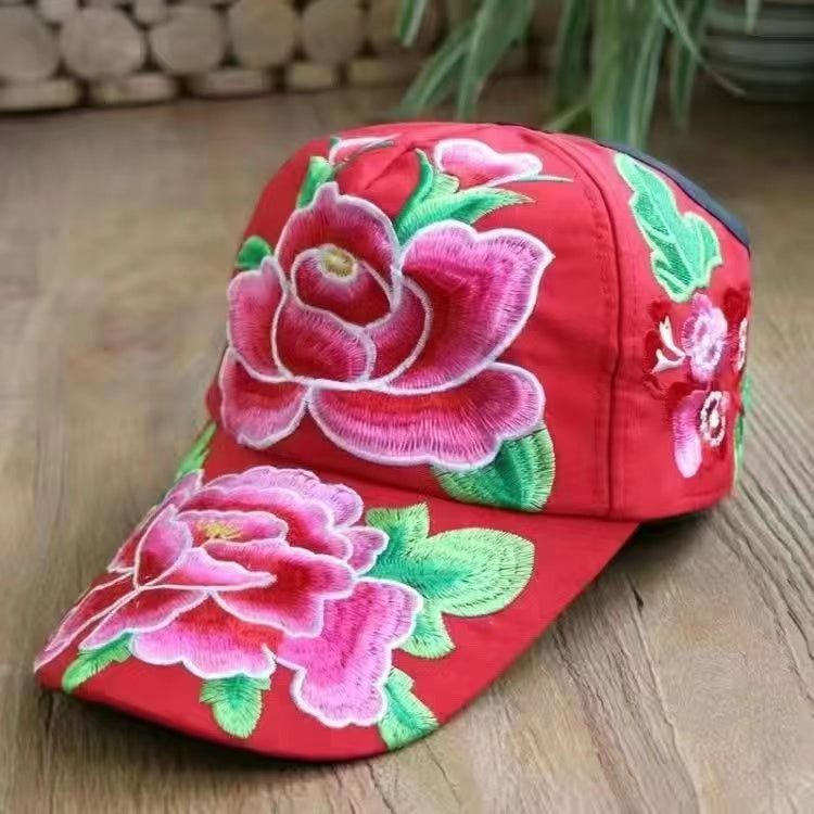 Female baseball cap outdoor leisure national hundred take butterfly embroidery hat