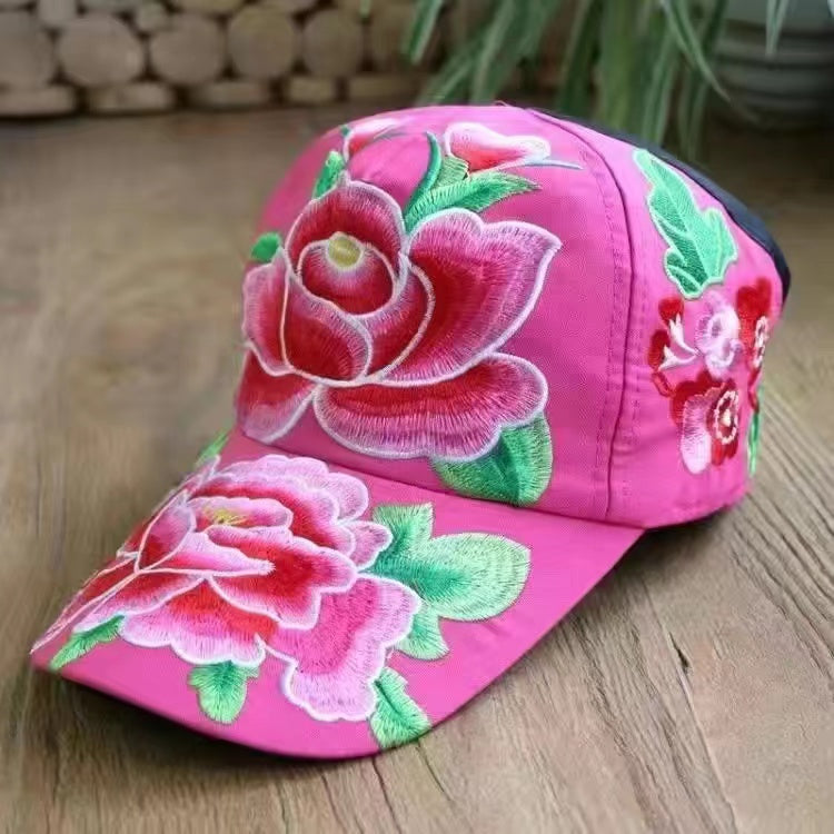 Female baseball cap outdoor leisure national hundred take butterfly embroidery hat