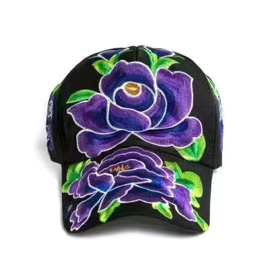 Female baseball cap outdoor leisure national hundred take butterfly embroidery hat