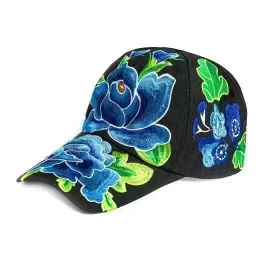 Female baseball cap outdoor leisure national hundred take butterfly embroidery hat