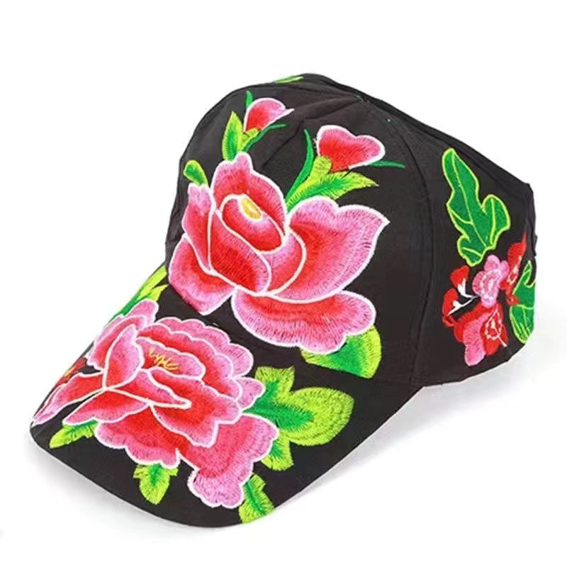 Female baseball cap outdoor leisure national hundred take butterfly embroidery hat