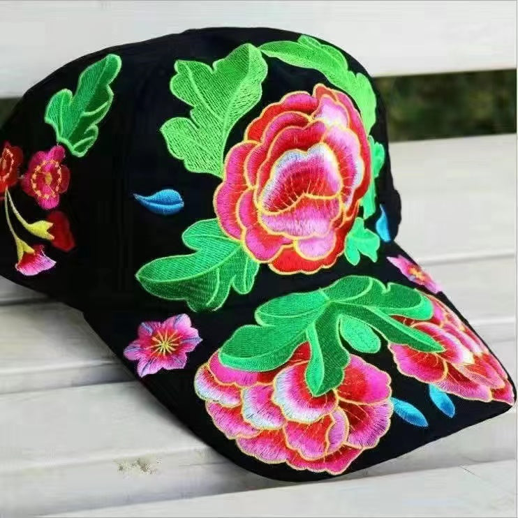 Female baseball cap outdoor leisure national hundred take butterfly embroidery hat