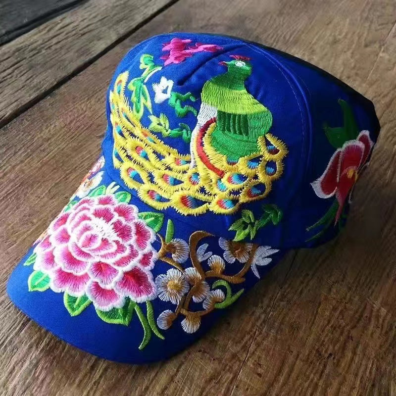 Female baseball cap outdoor leisure national hundred take butterfly embroidery hat