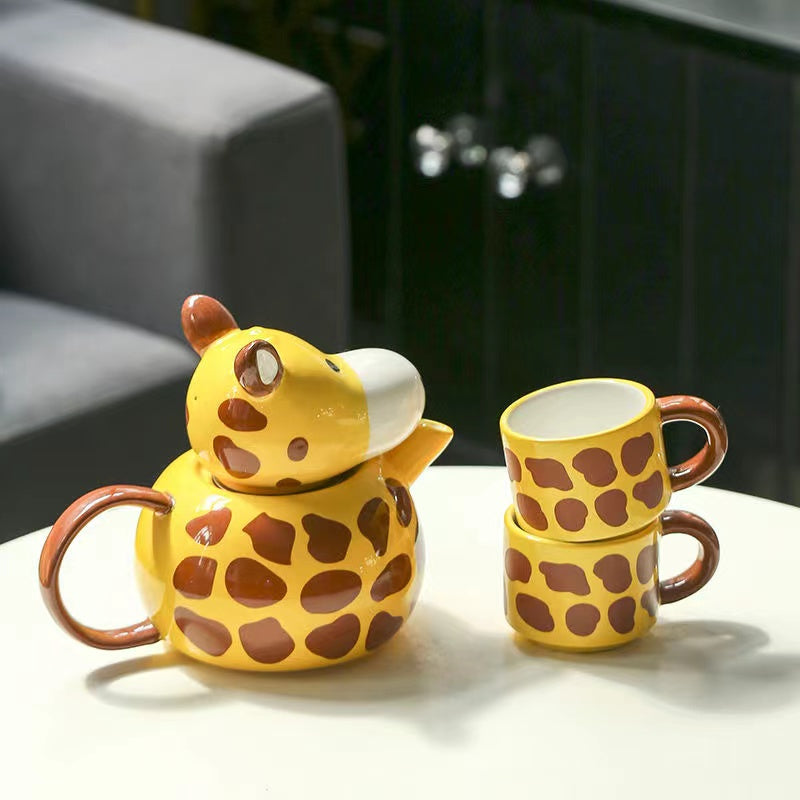 Ceramic 3D animal giraffe tea mug mug