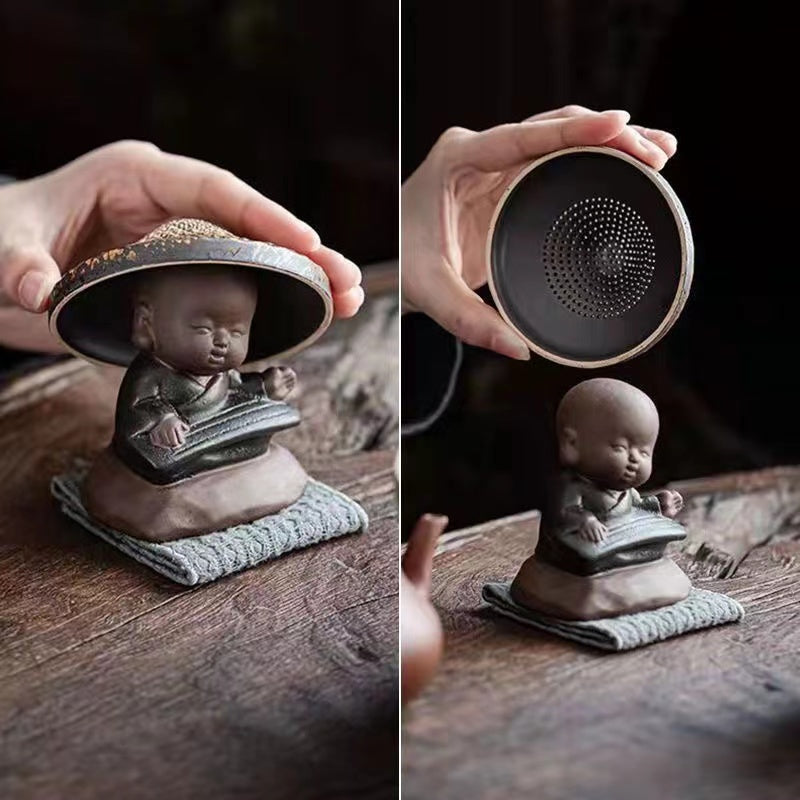 Purple Clay creative little monk tea filter decoration