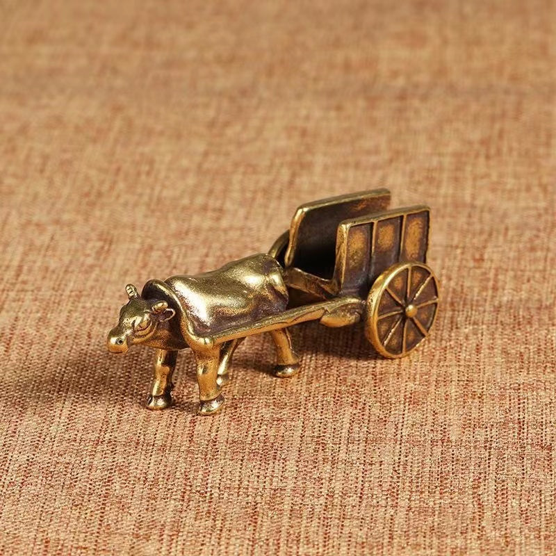 Pure brass cattle cart table decoration