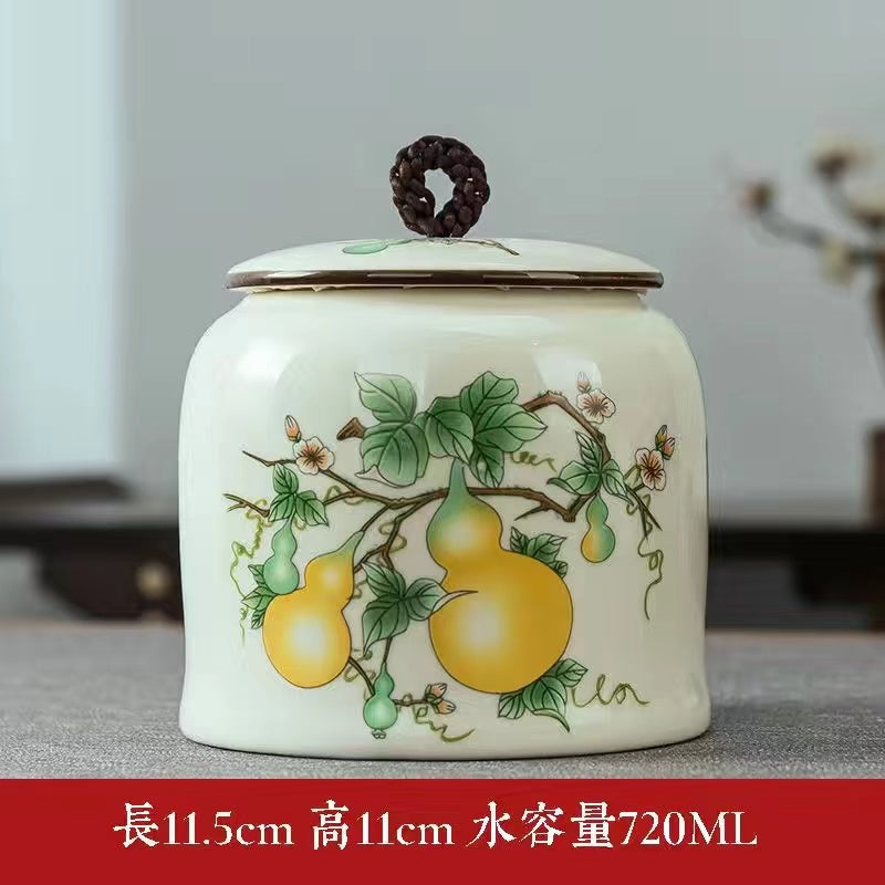 Ceramic sealed pot household moisture-proof pot storage pot tea Jar