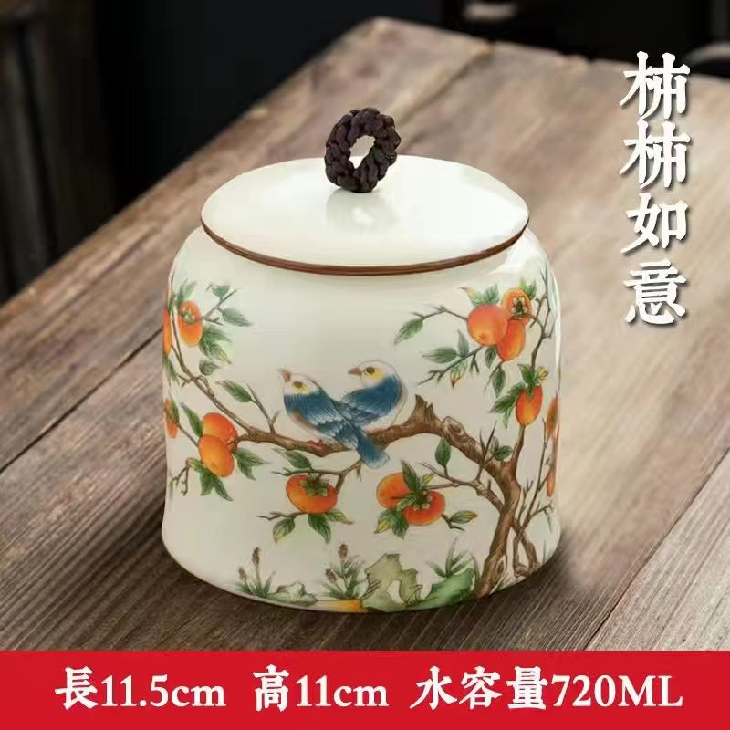 Ceramic sealed pot household moisture-proof pot storage pot tea Jar