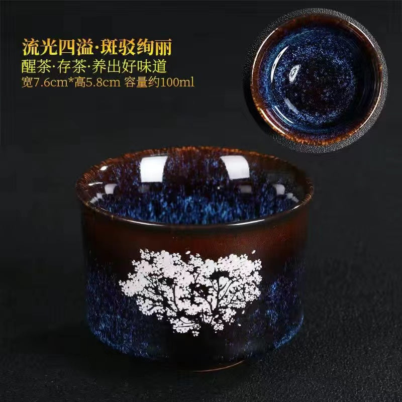 Ceramic high and low temperature thermochromic peach blossom cup