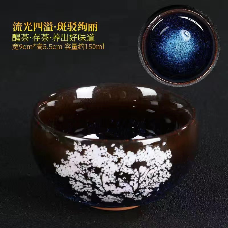 Ceramic high and low temperature thermochromic peach blossom cup