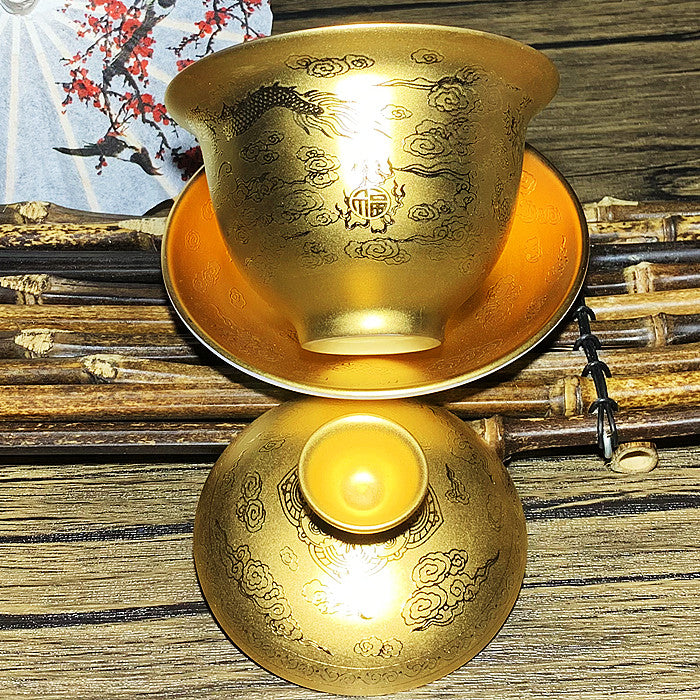 Master Collection-----Golden teapot Longfeng Chengxiang teapot/Gaiwan/teacup (M237)