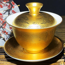 Load image into Gallery viewer, Master Collection-----Golden teapot Longfeng Chengxiang teapot/Gaiwan/teacup (M237)
