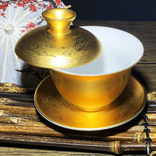 Load image into Gallery viewer, Master Collection-----Golden teapot Longfeng Chengxiang teapot/Gaiwan/teacup (M237)
