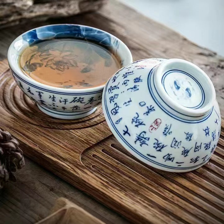 Jingdezhen blue and white porcelain hand-painted landscape tea cup