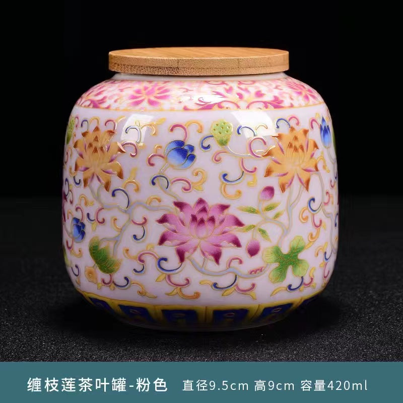 Enamel tea Jar Ceramic tea Jar