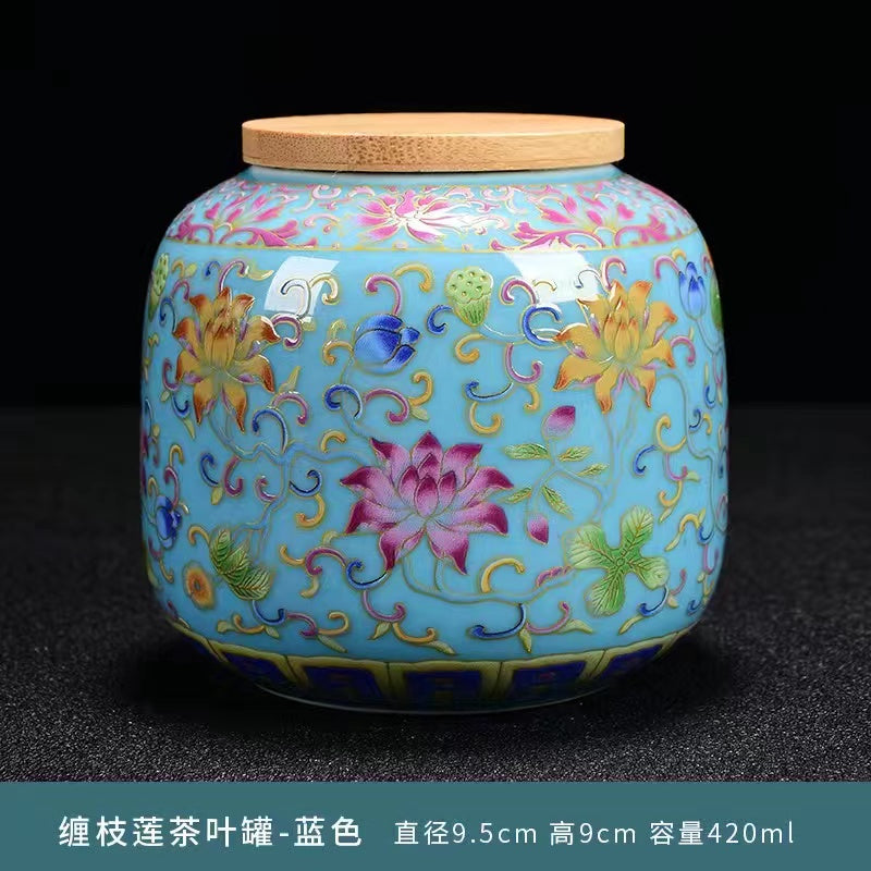 Enamel tea Jar Ceramic tea Jar