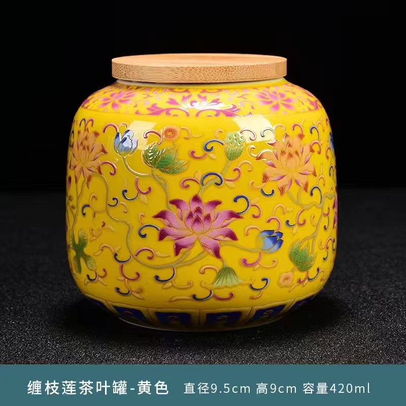 Enamel tea Jar Ceramic tea Jar