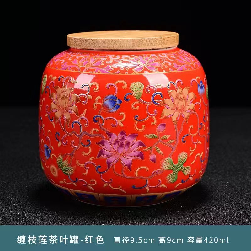 Enamel tea Jar Ceramic tea Jar