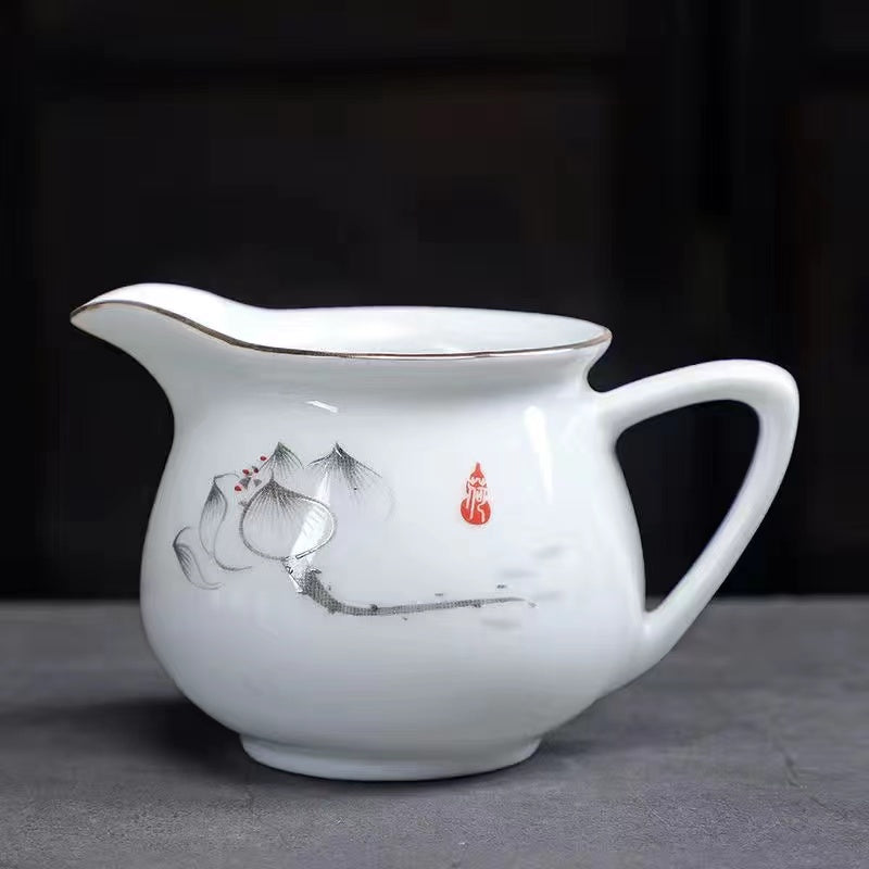 Dehua Flower Porcelain Handmade Teapot