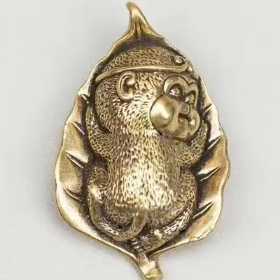 Brass sleeping monkey ornaments