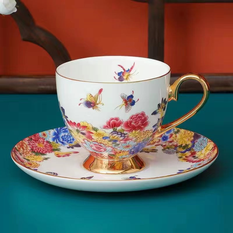 Enamel butterfly coffee cup Tea cup