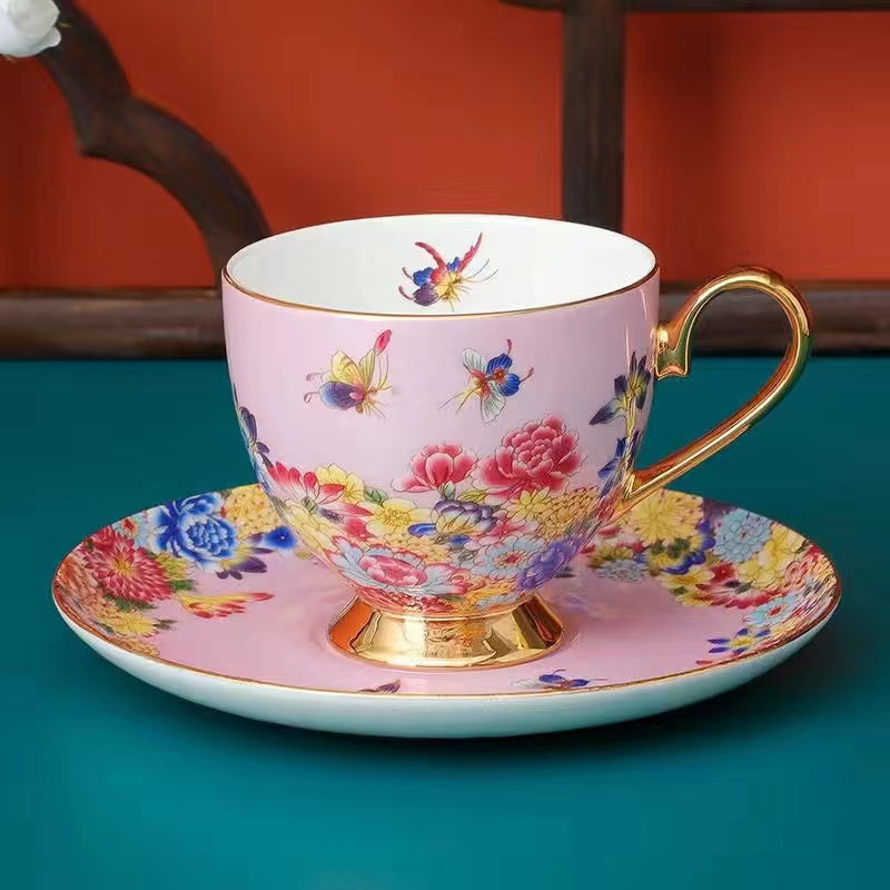 Enamel butterfly coffee cup Tea cup