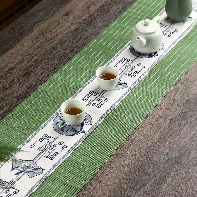 Bamboo Embroidered Teacup mat