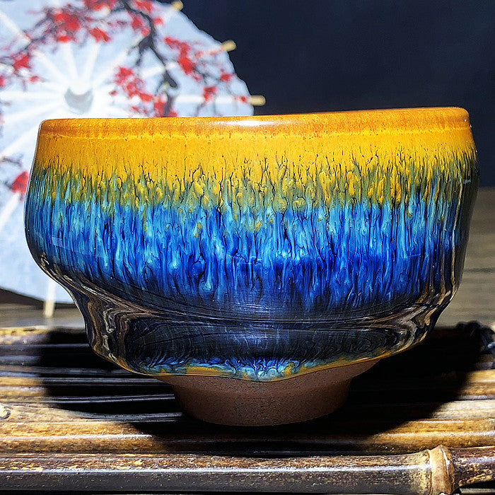 Master Collection----Different Shape Van Gogh Blue PeacockTea cup /Gongdao cup  (M264)