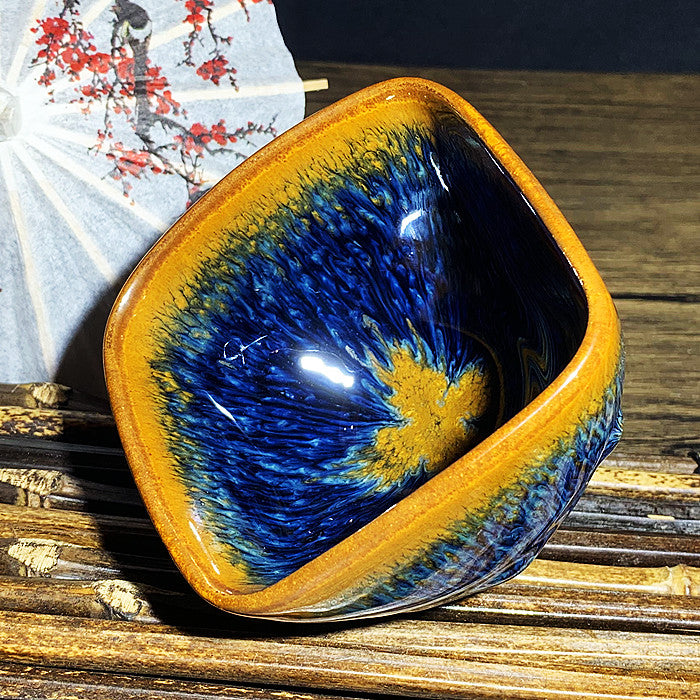 Master Collection----Different Shape Van Gogh Blue PeacockTea cup /Gongdao cup  (M264)