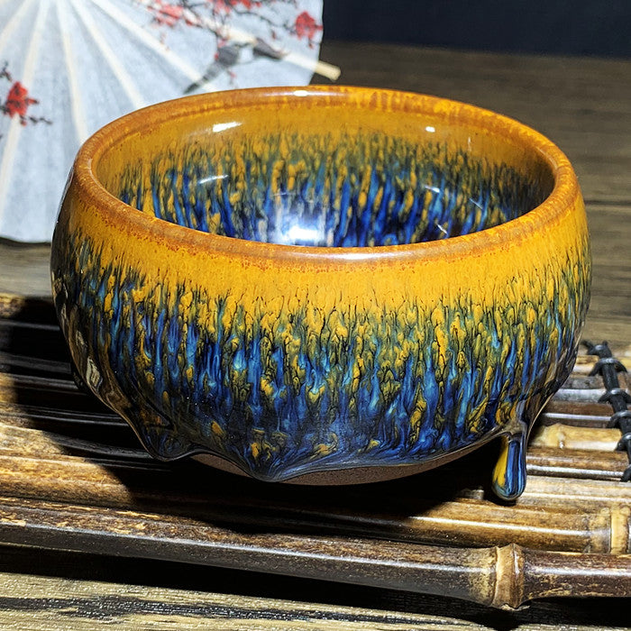 Master Collection----Different Shape Van Gogh Blue PeacockTea cup /Gongdao cup  (M264)