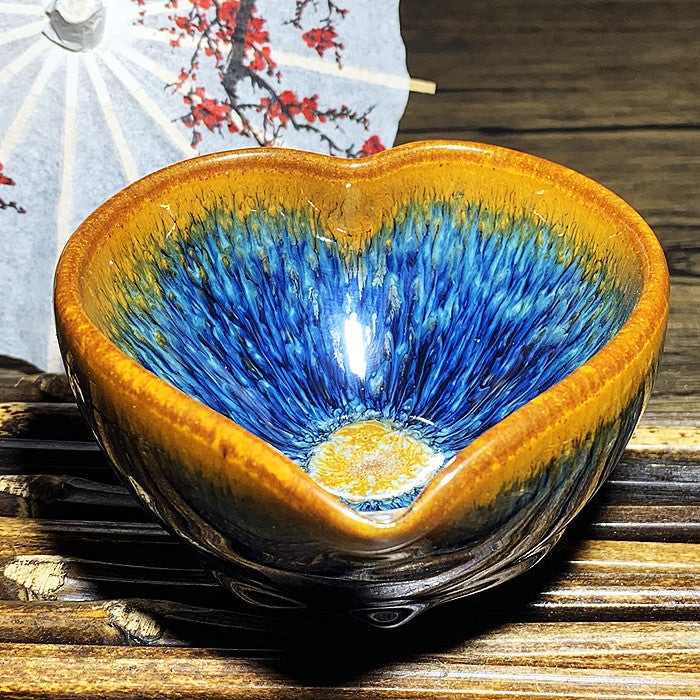 Master Collection----Different Shape Van Gogh Blue PeacockTea cup /Gongdao cup  (M264)