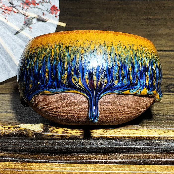 Master Collection----Different Shape Van Gogh Blue PeacockTea cup /Gongdao cup  (M264)