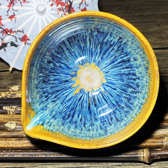 Master Collection----Different Shape Van Gogh Blue PeacockTea cup /Gongdao cup  (M264)