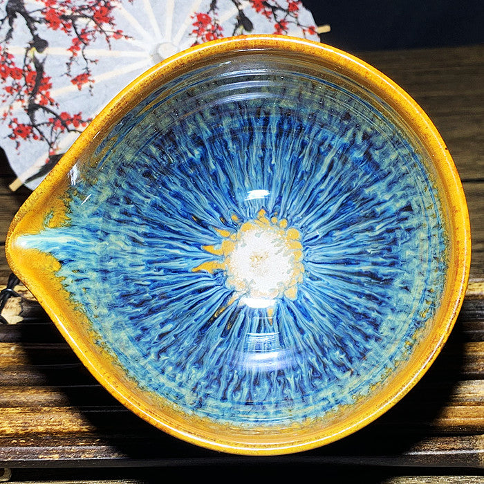 Master Collection----Different Shape Van Gogh Blue PeacockTea cup /Gongdao cup  (M264)