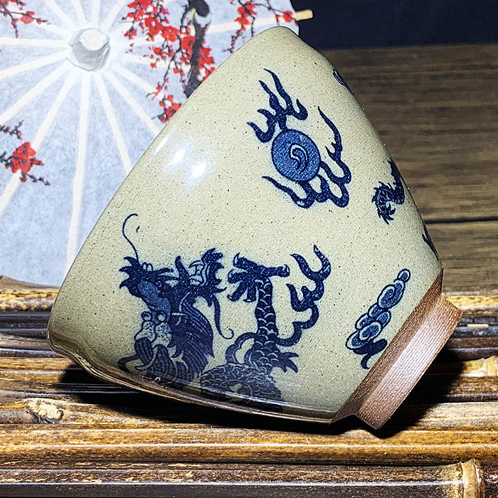 Master Collection--Woodfired The Journey of a Legendary Landscape Painting Dragon and Phoenix TeaCup  (M258)