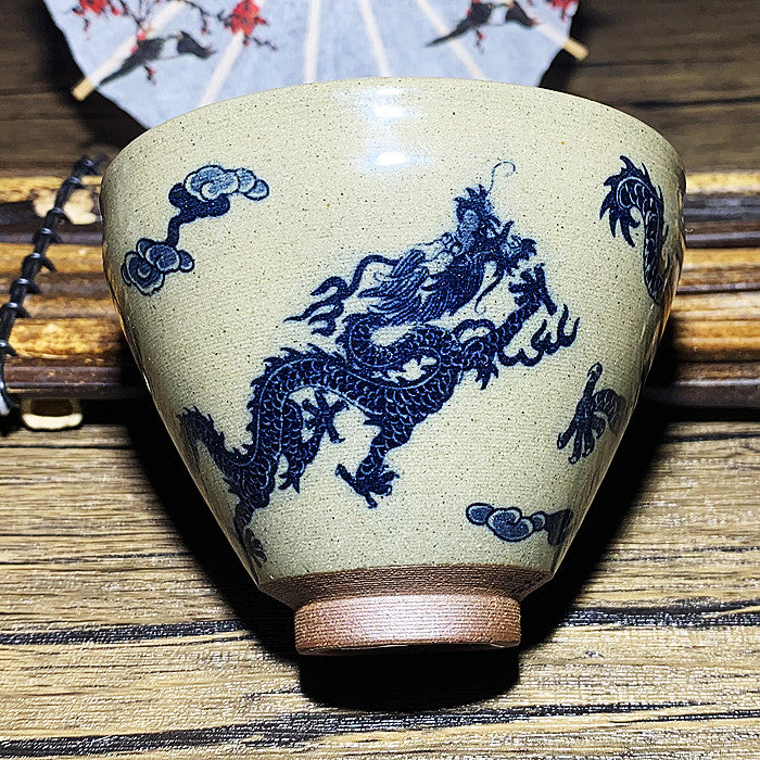 Master Collection--Woodfired The Journey of a Legendary Landscape Painting Dragon and Phoenix TeaCup  (M258)