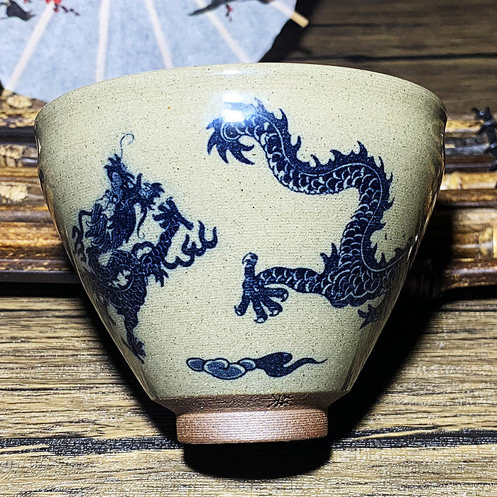 Master Collection--Woodfired The Journey of a Legendary Landscape Painting Dragon and Phoenix TeaCup  (M258)