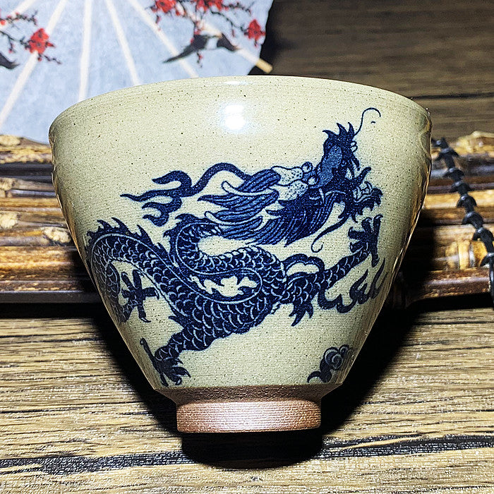 Master Collection--Woodfired The Journey of a Legendary Landscape Painting Dragon and Phoenix TeaCup  (M258)