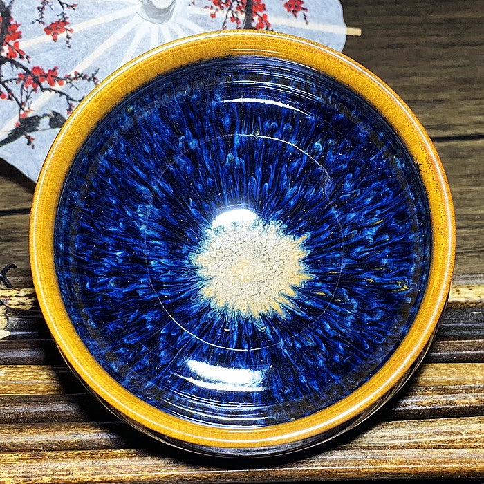 Master Collection----Different Shape Van Gogh Blue PeacockTea cup /Gongdao cup  (M264)