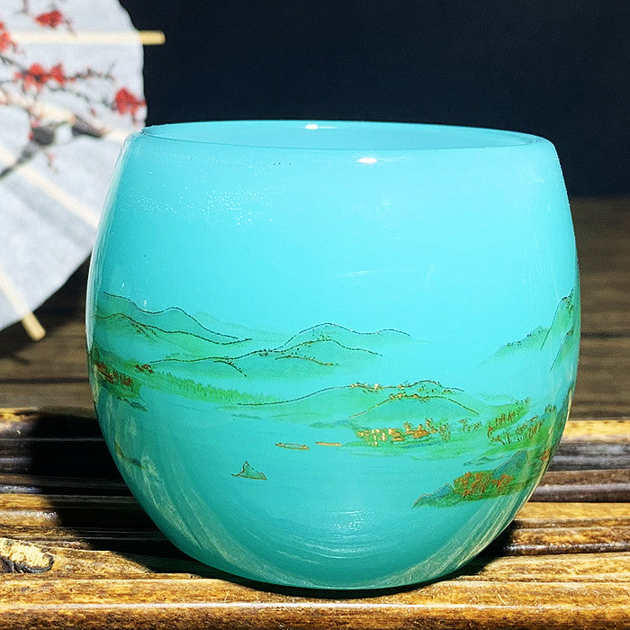 Jade Landscape Tea Cup