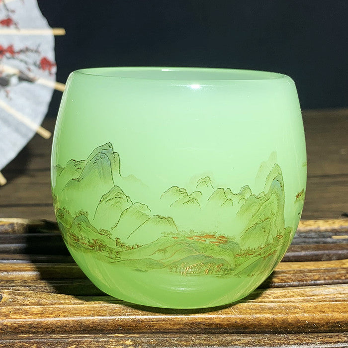 Jade Landscape Tea Cup