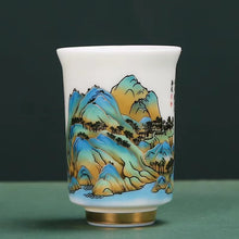 Load image into Gallery viewer, Thousands of miles of rivers and mountains Sheep fat jade Tea cup
