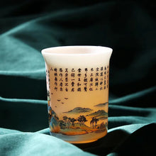 Load image into Gallery viewer, Thousands of miles of rivers and mountains Sheep fat jade Tea cup
