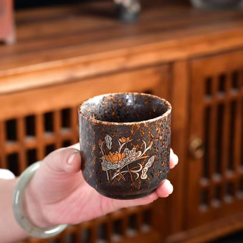 Firewood fired antique rust glaze Tea cup