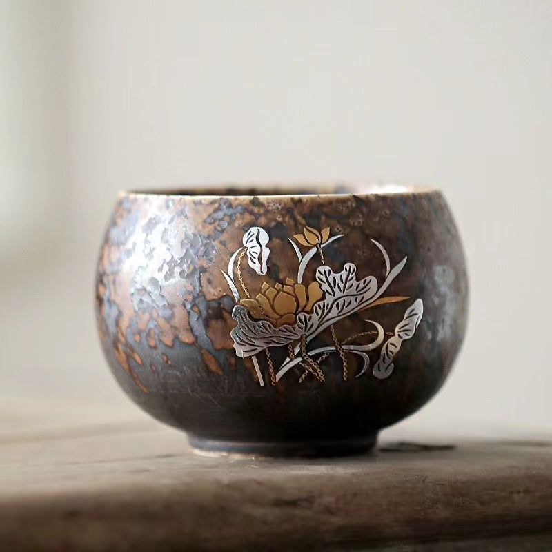 Firewood fired antique rust glaze Tea cup